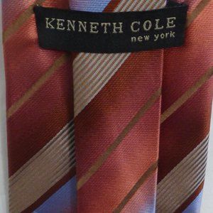 KENNETH COLE New York, handmade striped neck tie, 100% silk
